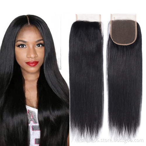 100% Cuticle Aligned Chinese Human Hair Transparent Lace Frontal 4*4 13*4 Swiss Lace Frontal Closure Human Hair Lace